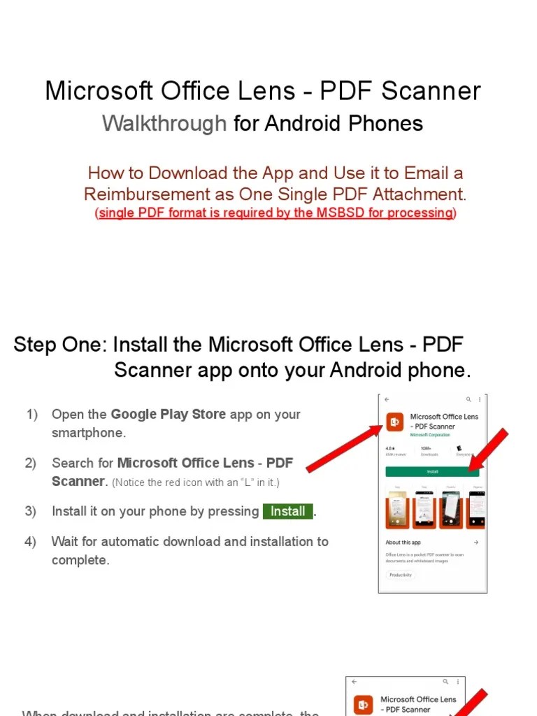 Microsoft Office Lens - PDF Scanner Walkthrough For Android Phones | PDF | Image Scanner ...