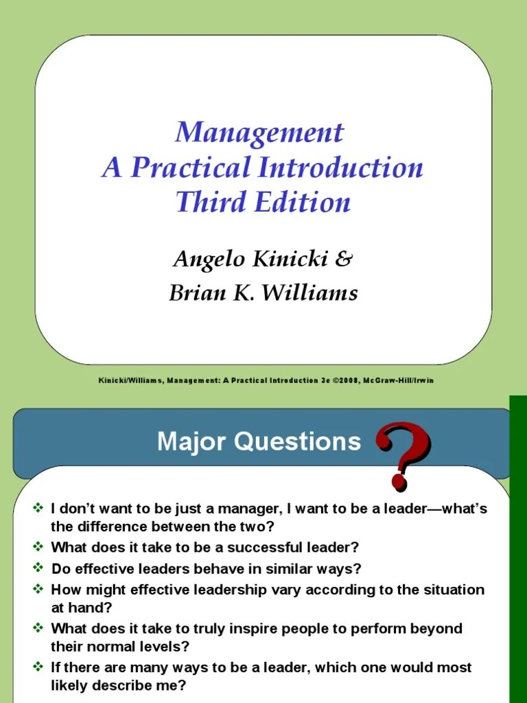 Lecture 11 Leading Power Influence & Leadership | PDF ...