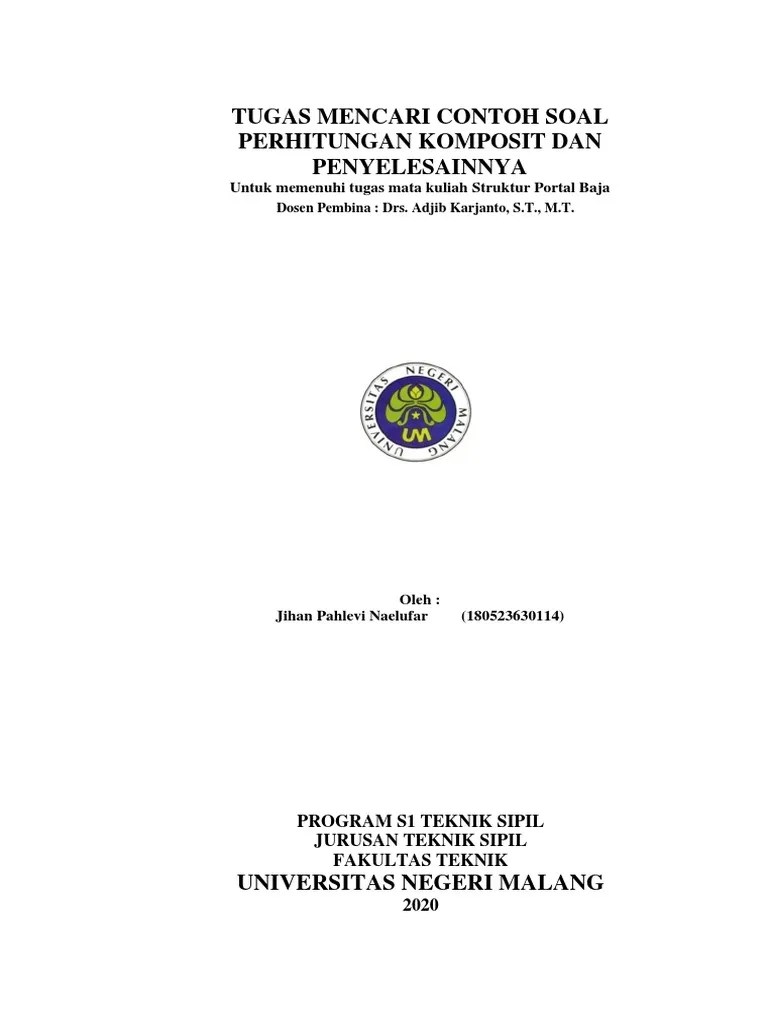 Desain penampang komposit penuh terhadap m (+). Contoh Soal Baja Komposit Pdf