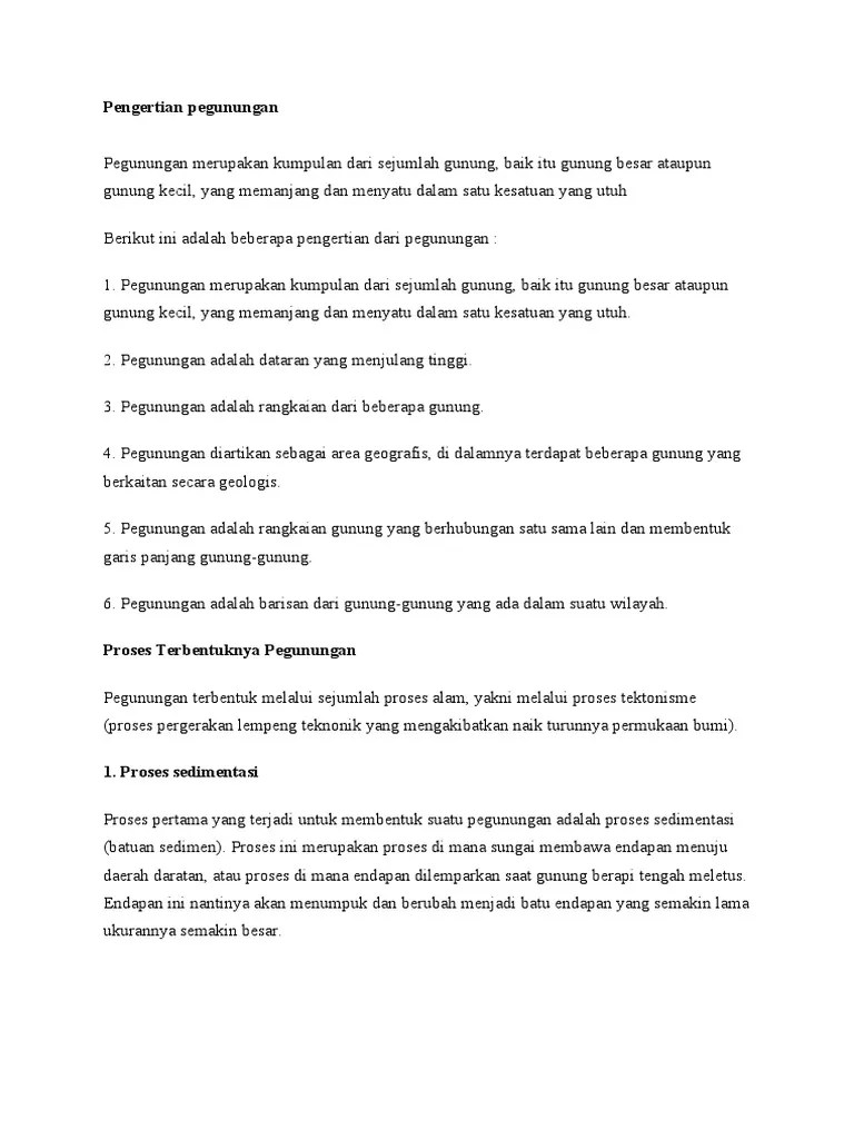 Pengertian Pegunungan | PDF