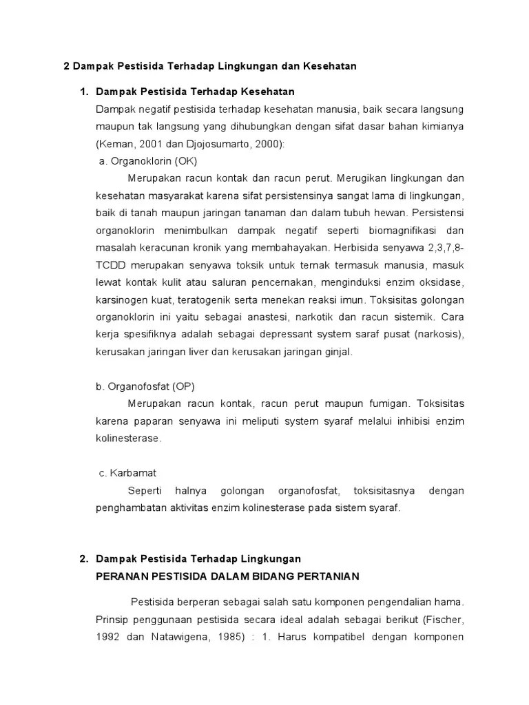 Dampak Pestisida Terhadap Lingkungan Dan Kesehatan | PDF