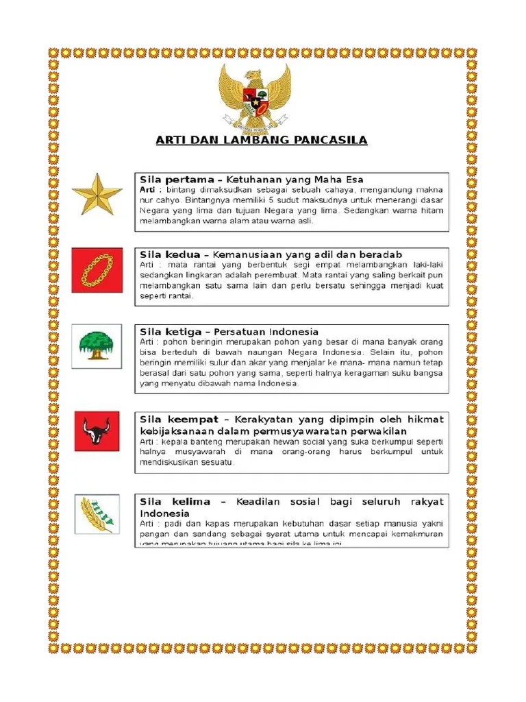 Arti Lambang Dan Pengamalan Pancasila | PDF