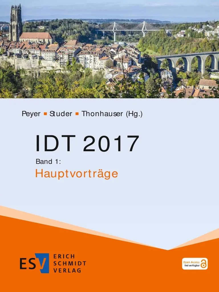 Diese seite befasst sich mit dem erlernen der deutschen gebaerdensprache. Idt 2017 Band 1 Pdf