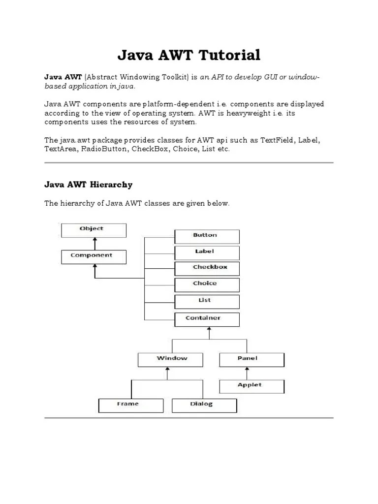 Java Awt And Event And Applet | PDF | Java (Programming Language ...