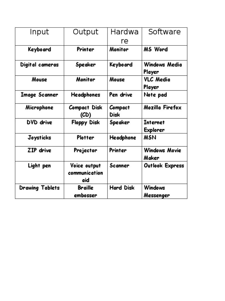 Input, Output, Storage Devices | PDF