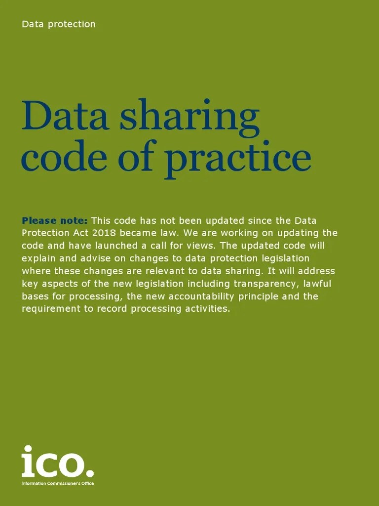 Data Sharing Code Of Practice | PDF | Privacy | Consent