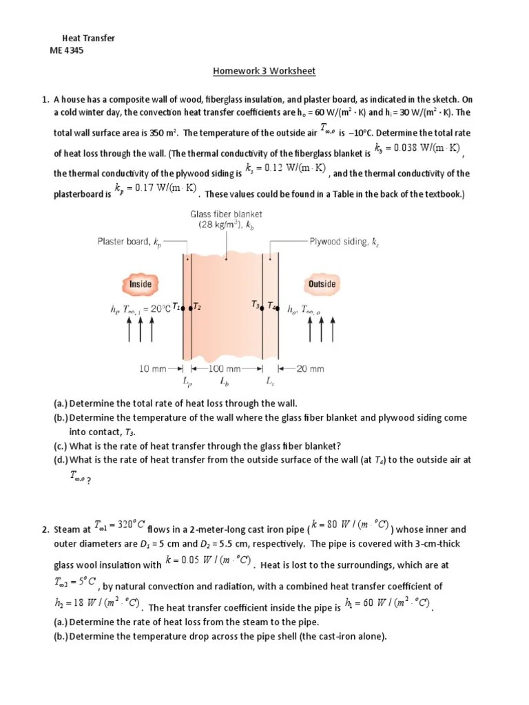 Get the definition of heat transfer and learn about the different methods. Hw 3 Worksheet Pdf Heat Transfer Thermal Insulation