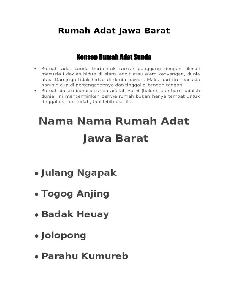 Rumah Adat Jawa Barat | PDF