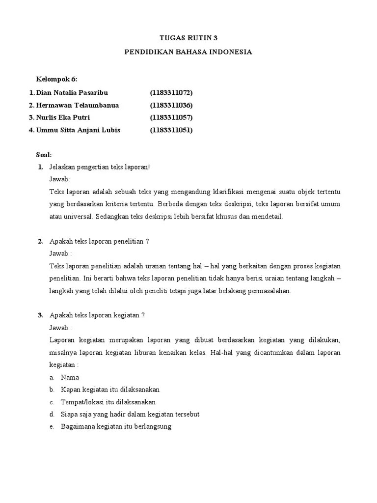 Jelaskan Pengertian Dari Teks Laporan – Sekali
