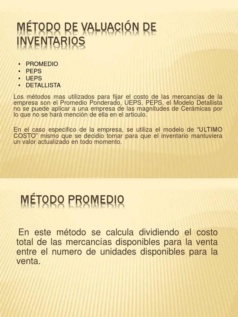 Metodo De Valuacion De Inventarios | PDF | Inventario | Economias