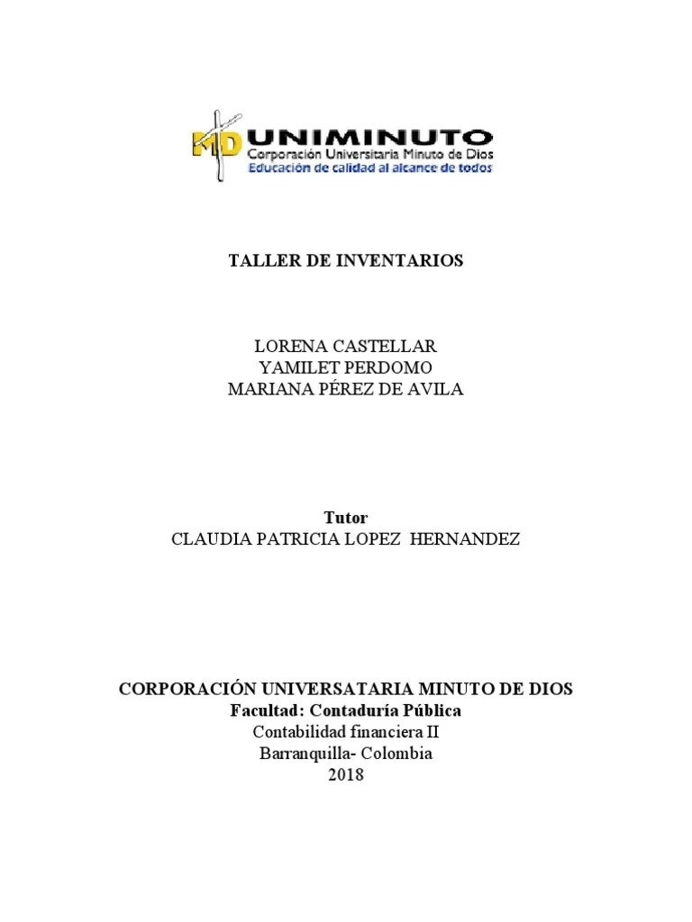 Taller De Inventarios | PDF | Costo | Contabilidad