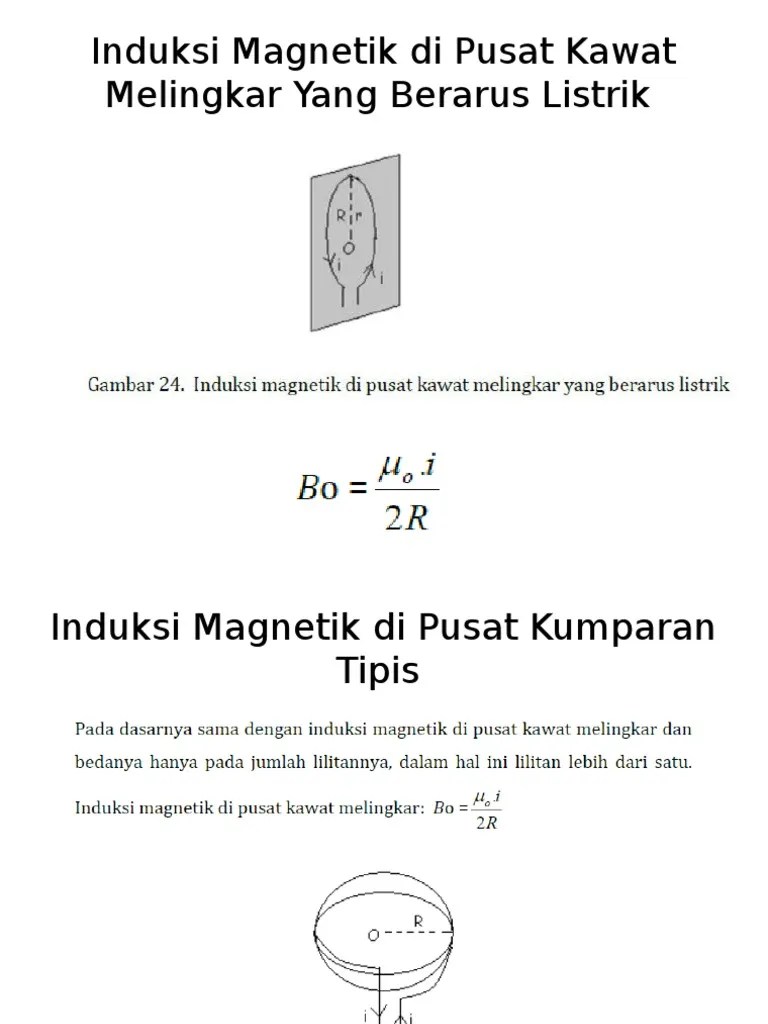 Induksi Magnetik Di Pusat Kawat Melingkar Yang Berarus Dan Kumparan Tipis |  PDF