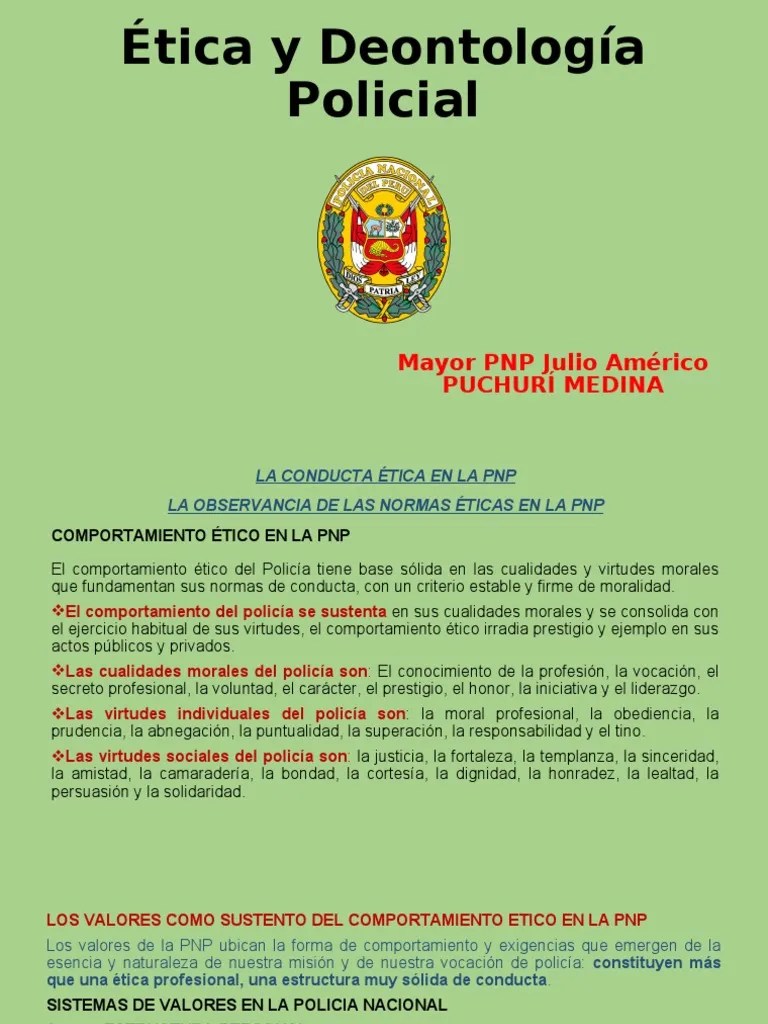 Ética Y Deontología Policial | PDF | Psique (psicología) | Moralidad