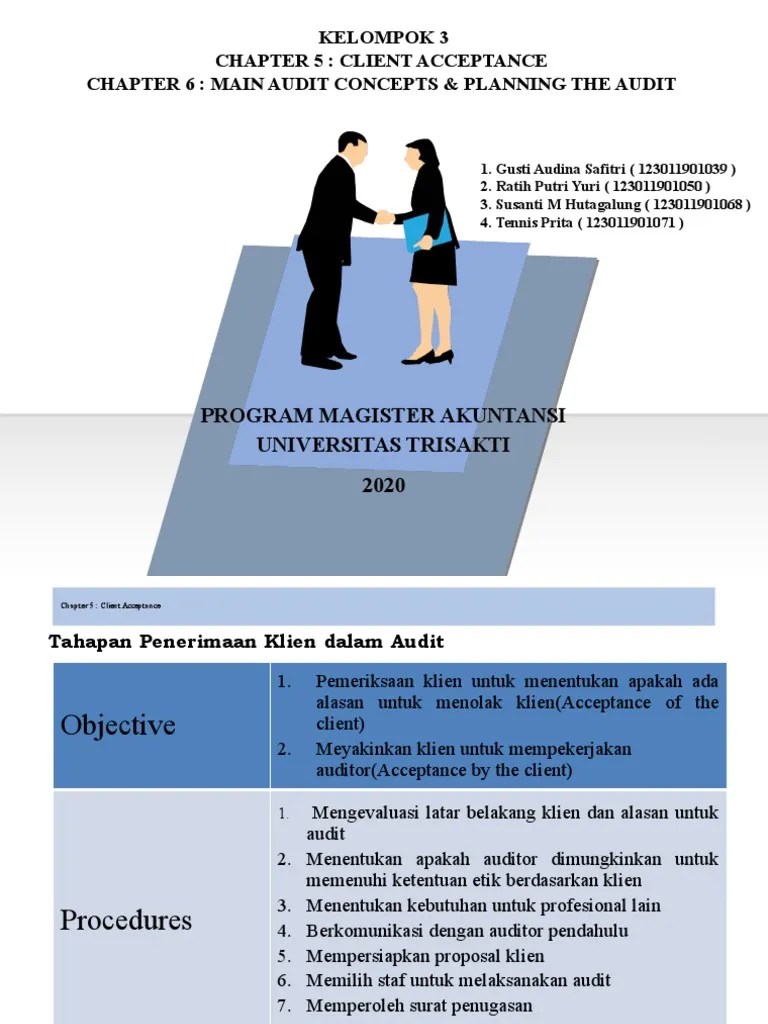 Kelompok 3 - Client Acceptance & Main Audit Concepts & Planning The ...
