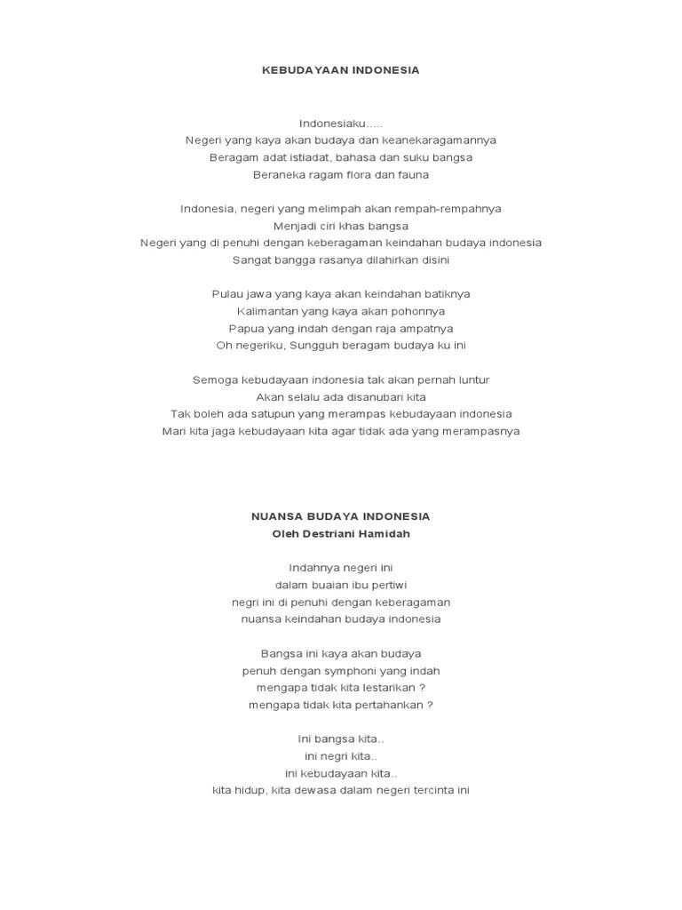 Puisi KEBUDAYAAN INDONESIA | PDF
