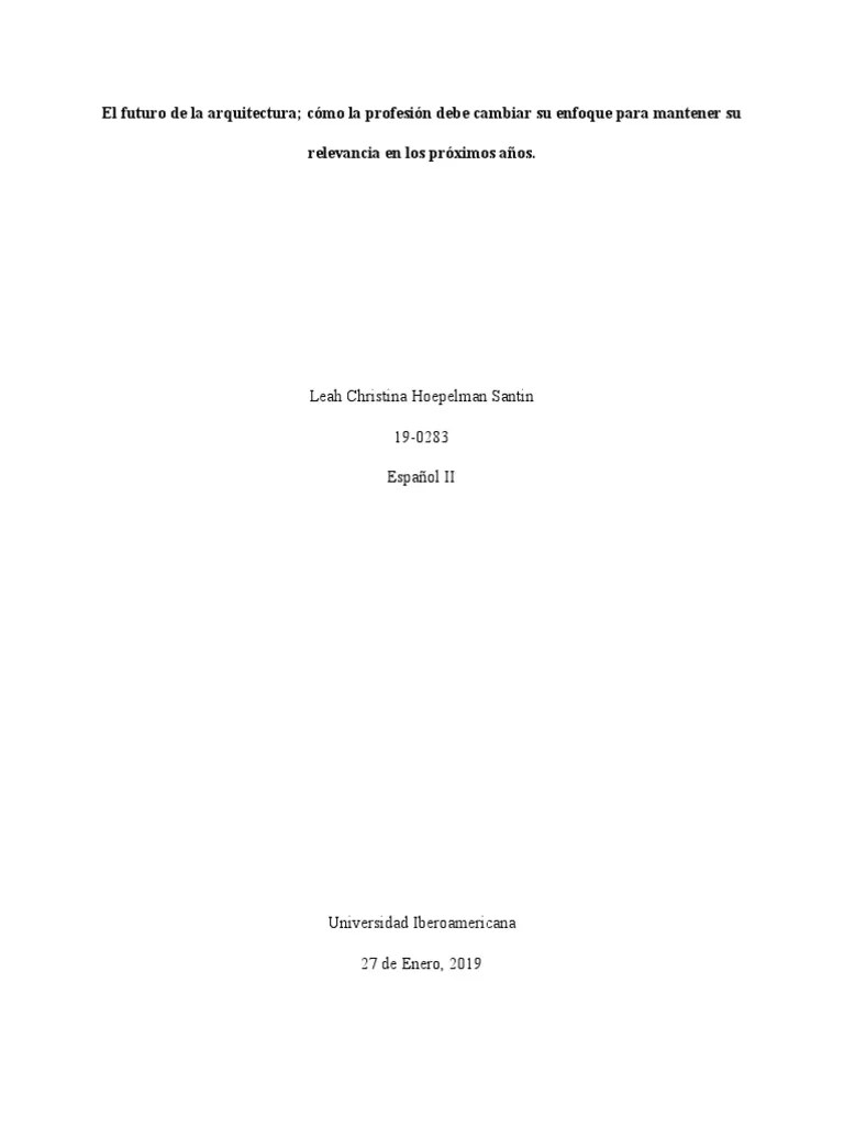 El Futuro De La Arquitectura | PDF | Arquitecto | Diseño