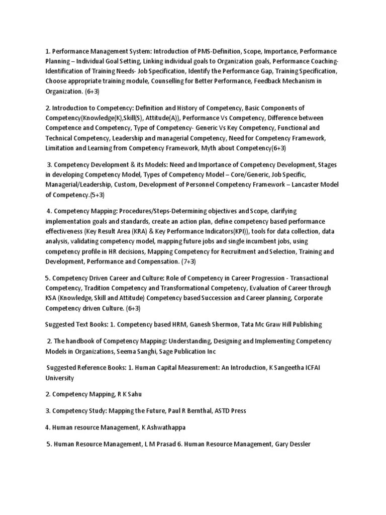 Competancy Based HRM PDF | PDF | Competence (Human Resources) | Human ...