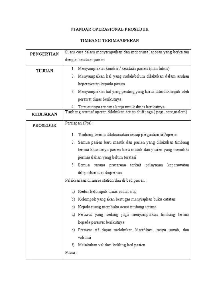 Standar Operasional Prosedur (Sop) | PDF