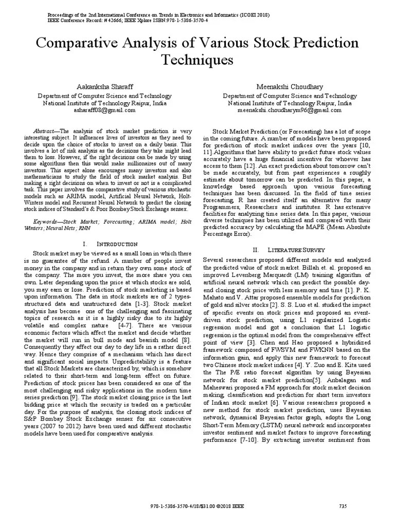 05.stock Market Prediction Using | PDF | Prediction | Forecasting