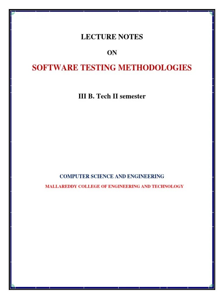 Software Testing Methodologies PDF | PDF | Software Bug | Software Testing