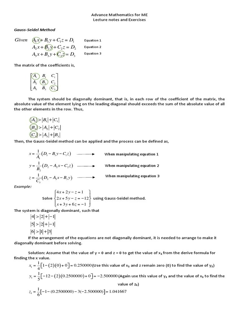 Advance Mathematics For MEmodule PDF | PDF | Equations | Matrix ...