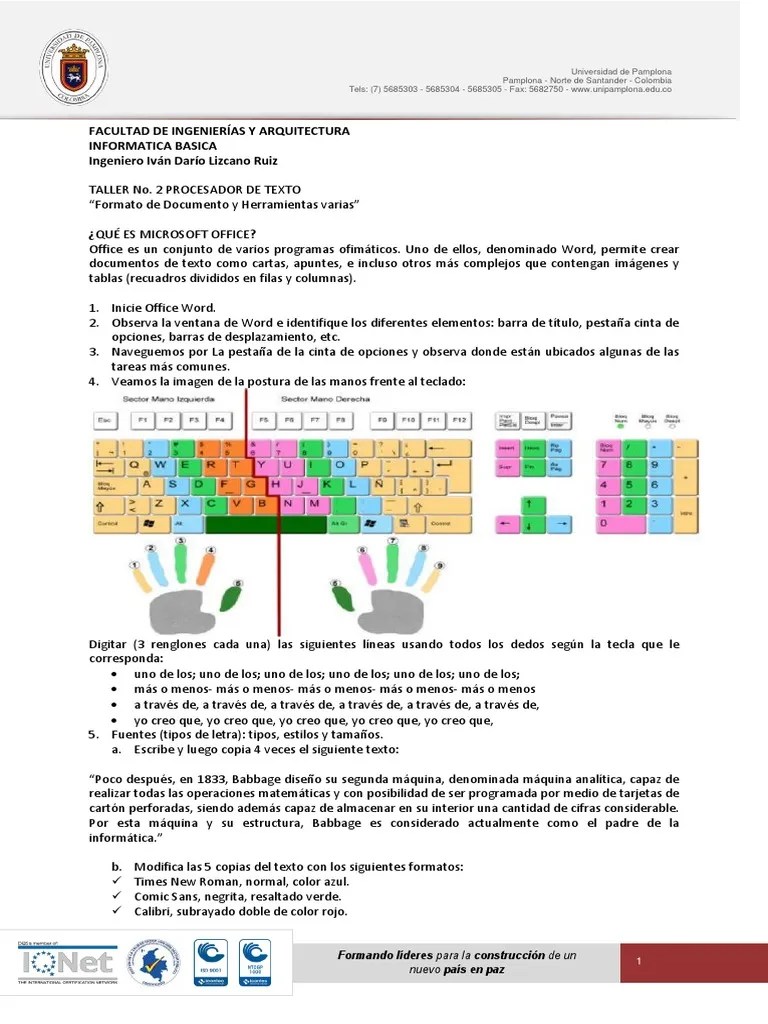 Informatica Taller 2 | PDF | Microsoft Office | Microsoft Word