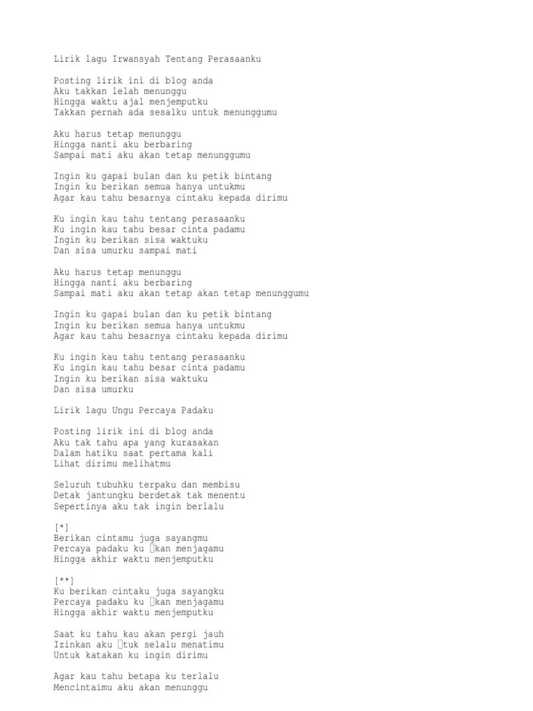 Not dasar lirik lagu : Lirik Lagu Aku Tetap Cinta Kamu