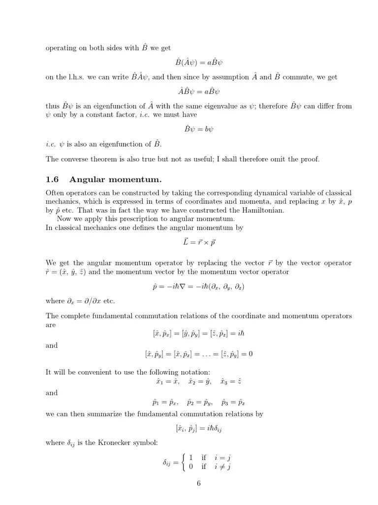Kuliah 19 - Momentum Sudut (English) | PDF | Quantum Mechanics | Physics