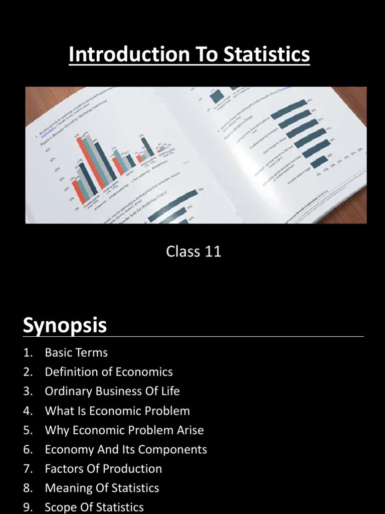 Introduction To Statistics: Class 11 | PDF | Economics | Resource