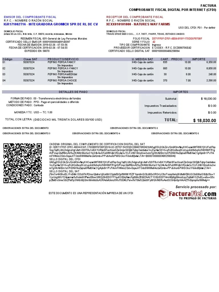 Ejemplo De Factura Comercial PDF | PDF | Business | Negocios