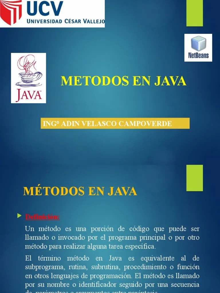 Métodos En Java: Conceptos Básicos Y Ejemplos | PDF | Java (lenguaje De ...