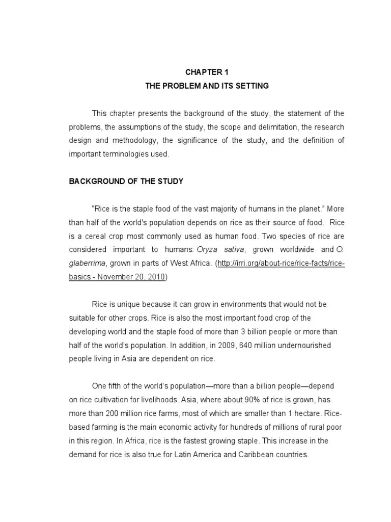 Background Of The Study | Download Free PDF | Rice | International Rice ...