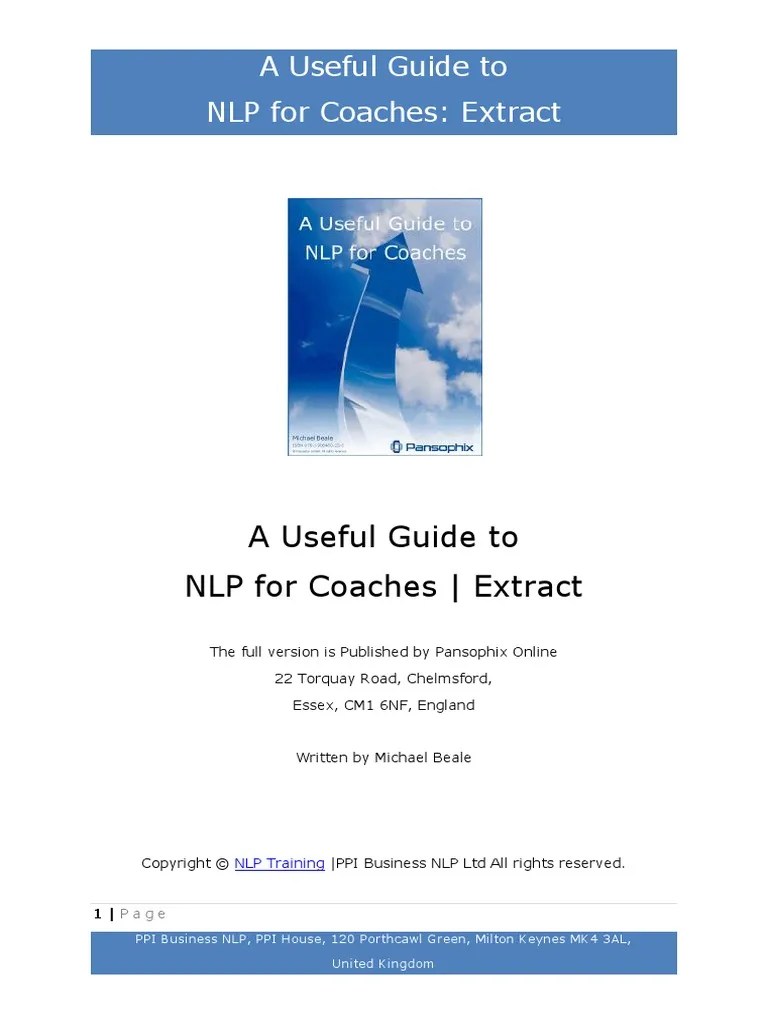 A Useful Guide To NLP For Coaches: Extract | PDF | Neuro Linguistic ...