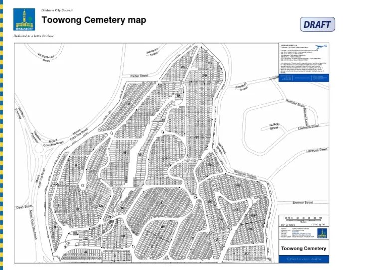 Toowong Cemetery Map Dedicated To A Better Brisbane PDF 1
