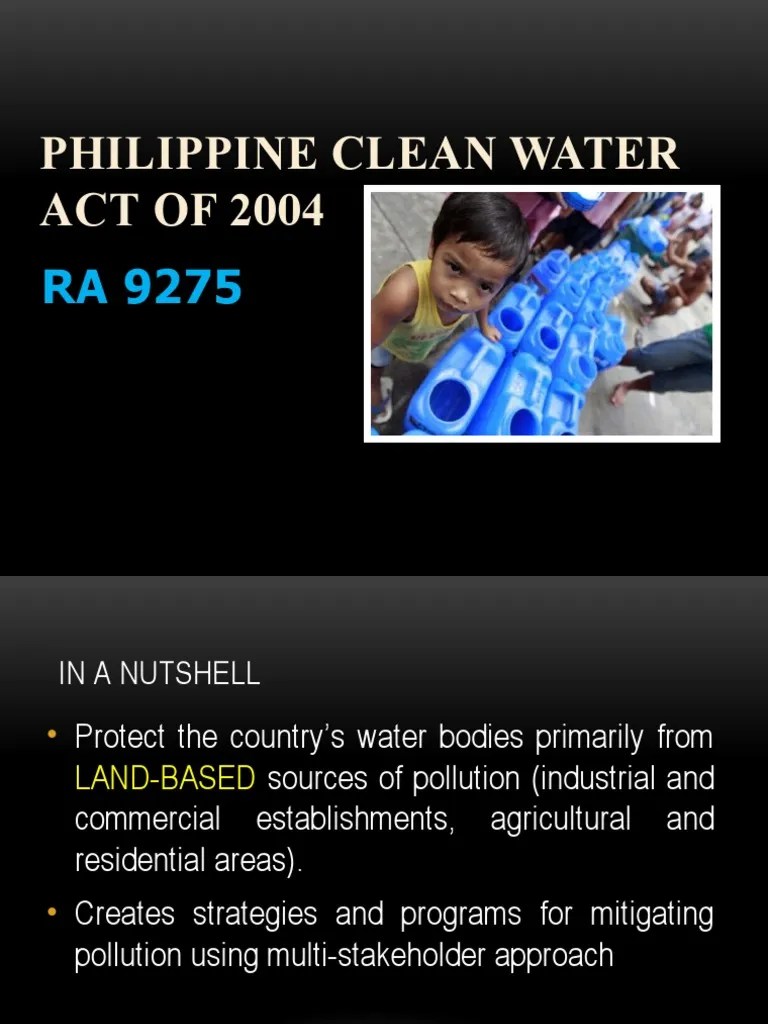 Clean Water Act - 1 Hour Presentation | PDF | Clean Water Act | Water Pollution