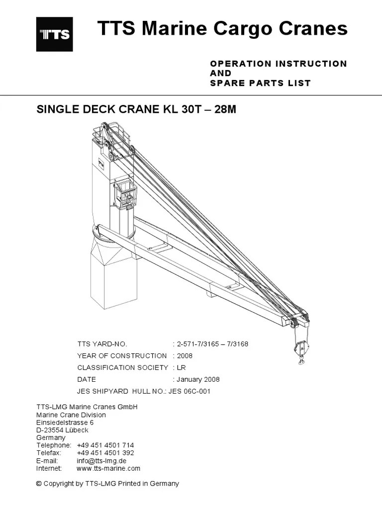 TTS Operating Instructions | PDF | Crane (Machine) | Transmission  (Mechanics)