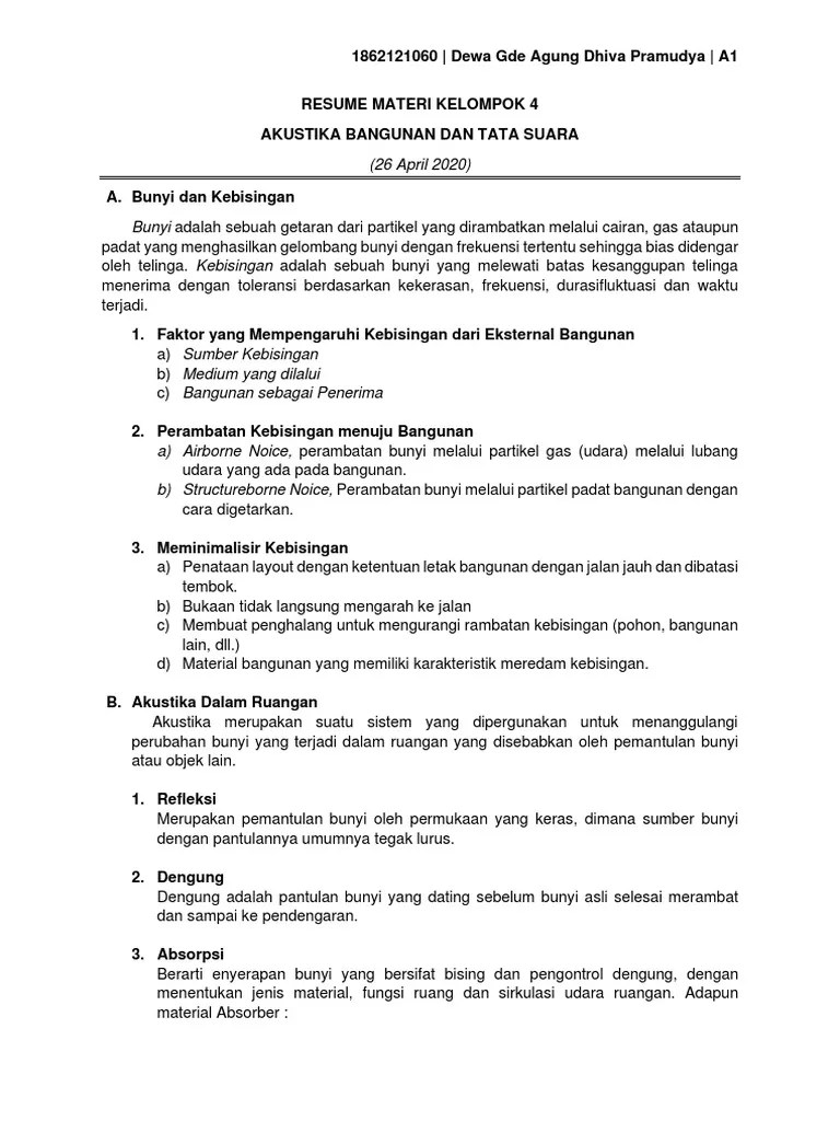 RSM6 - K4 - 1862121060 - Dewa Gde Agung Dhiva Pramudya - A1 - Akustika | PDF