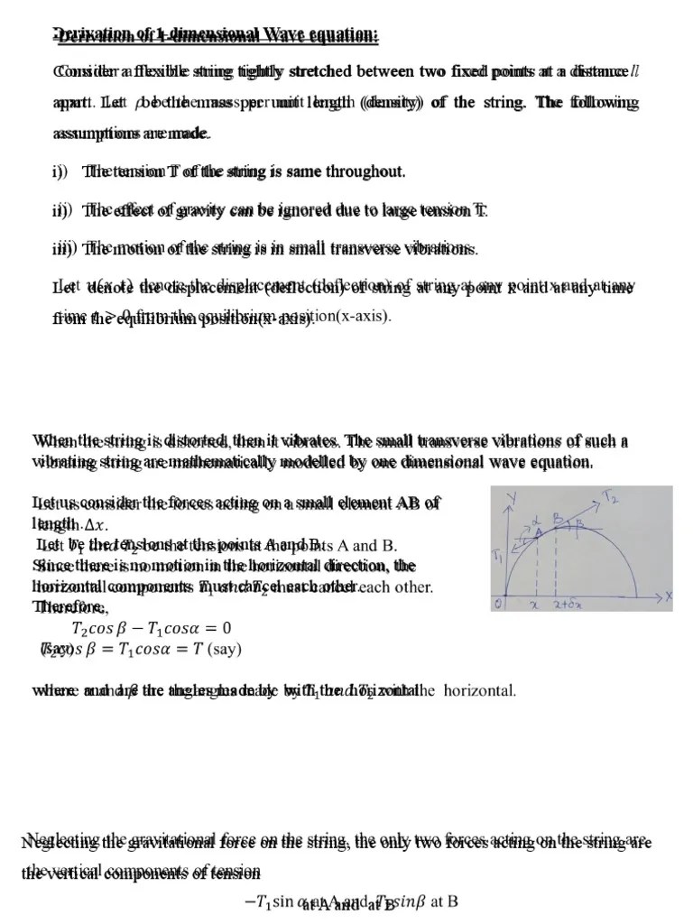 Derivation Of 1d Wave Propagation And Solutionto Wave Eaquation Using Separation Of Variables - Professional Mobile Dark Photos | Free Download