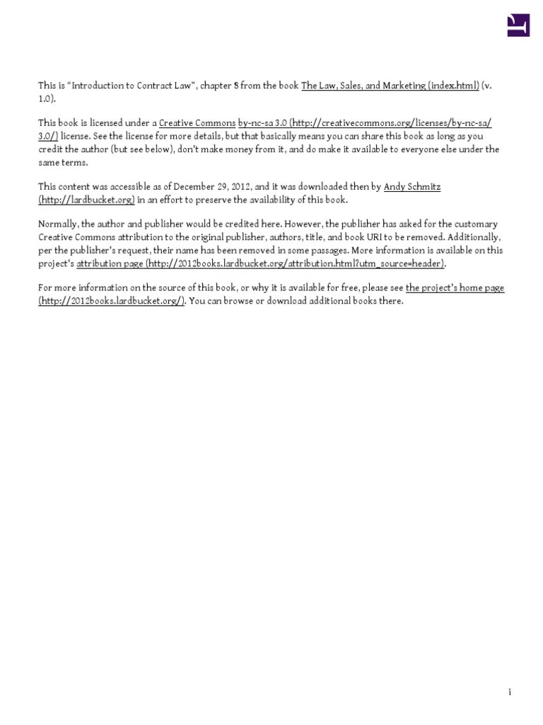 S11 Introduction To Contract Law | PDF | Uniform Commercial Code | Common Law