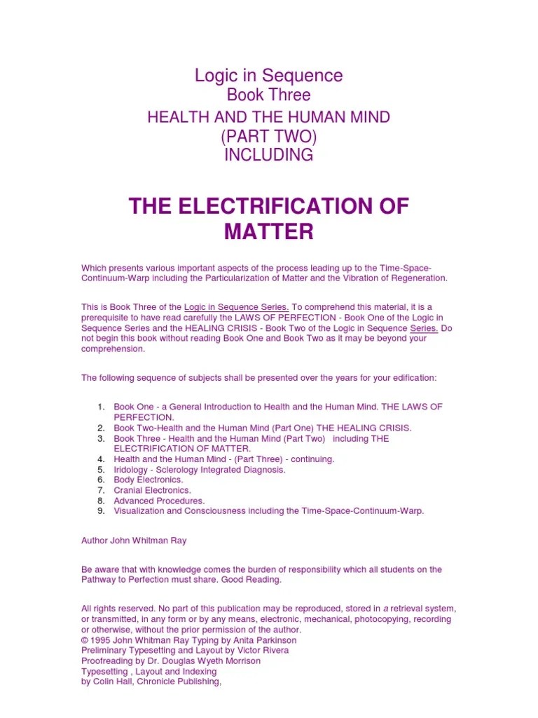Logic In Sequence Book 3 - DR John Whitman Ray | PDF | Psychological Trauma | Yin And Yang