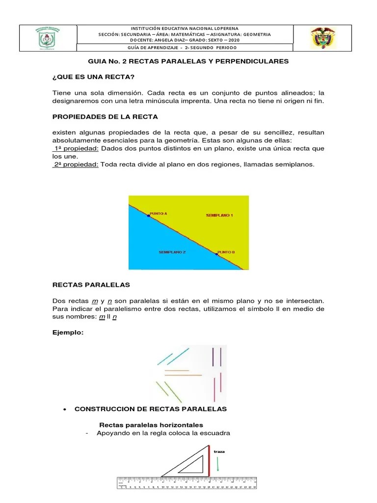 Rectas Paralelas Y Perpendiculares | PDF | Perpendicular | Geometria Plana)