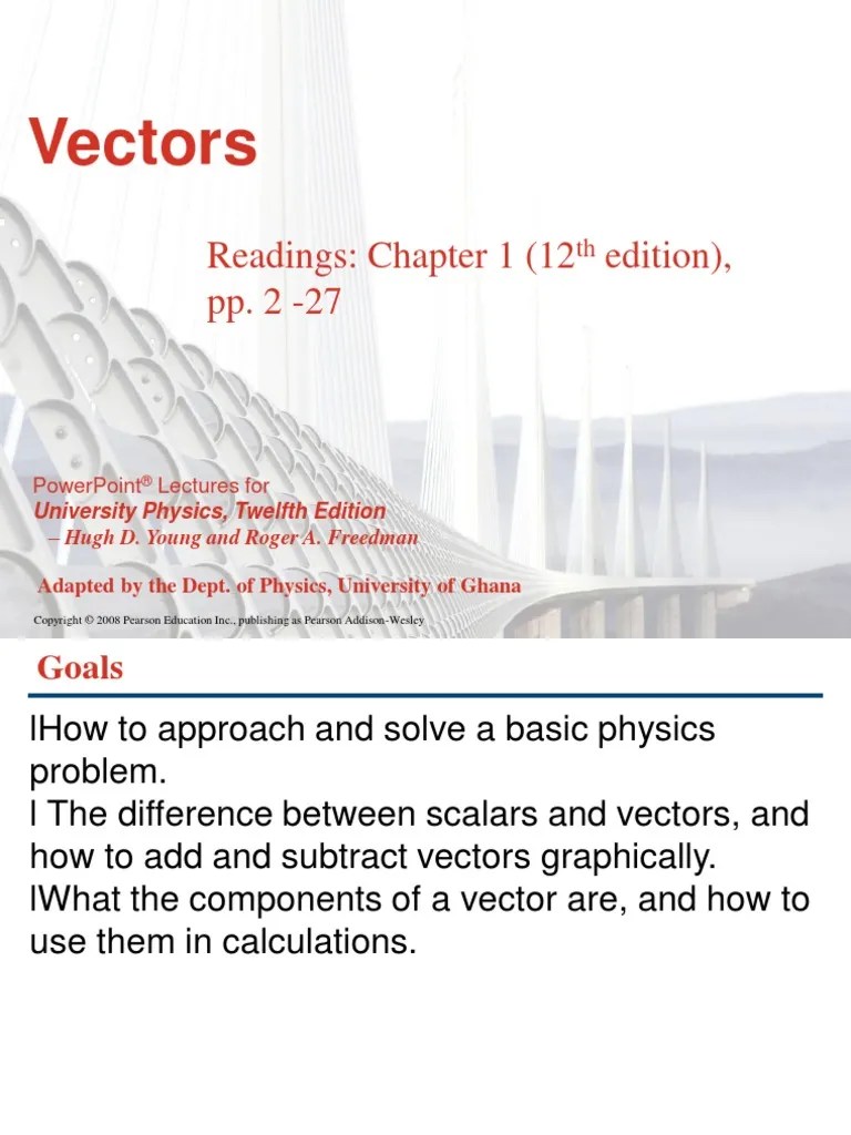 Vectors: Readings: Chapter 1 (12 Edition), Pp. 2 - 27 | Download Free ...