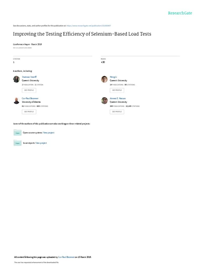 Improving The Testing Efficiency Of Selenium-Based Load Tests | PDF ...