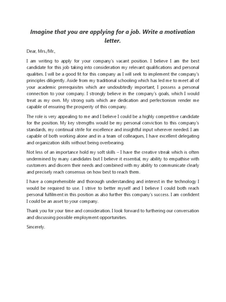 Imagine That You Are Applying For A Job | PDF