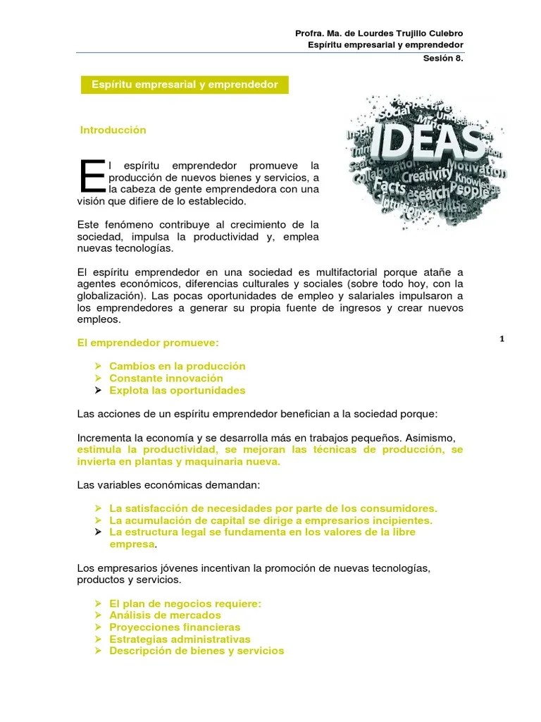 Características Del Emprendedor Exitoso Pdf Iniciativa Empresarial