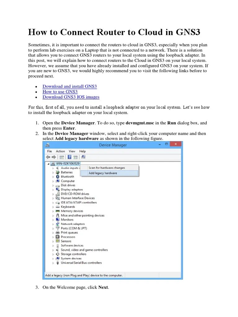 How To Connect Router To Cloud In GNS3: Download And Install GNS3 How ...