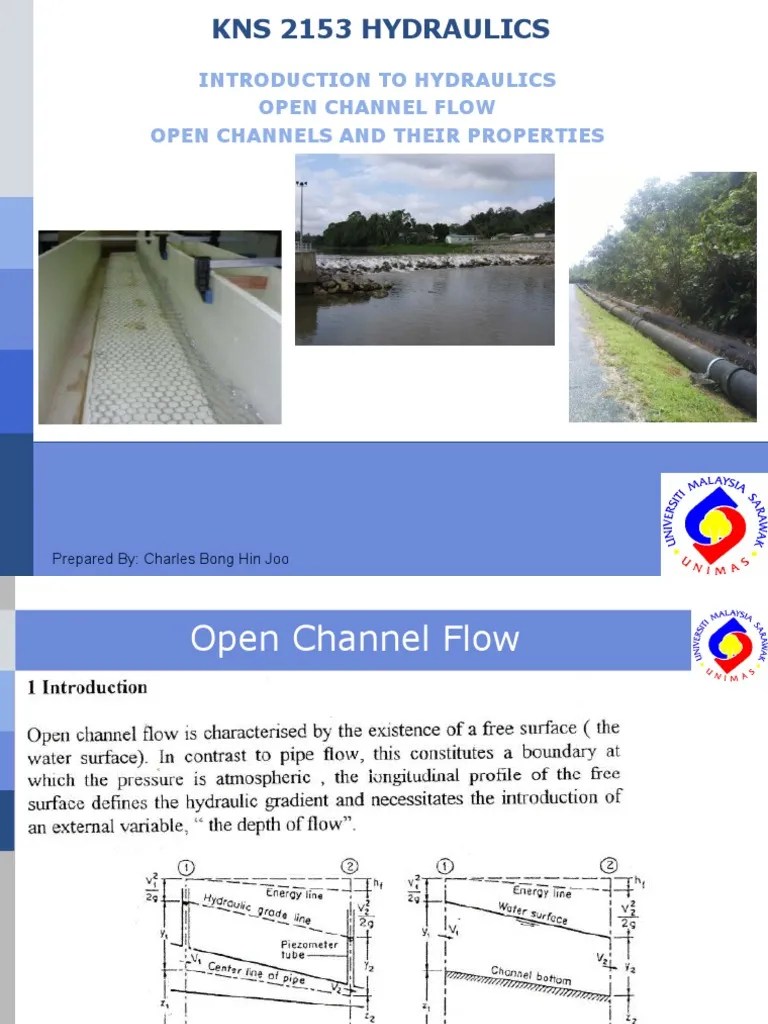 Introduction To Hydraulics Open Channel Flow Open Channels And Their Properties | PDF | Laminar ...