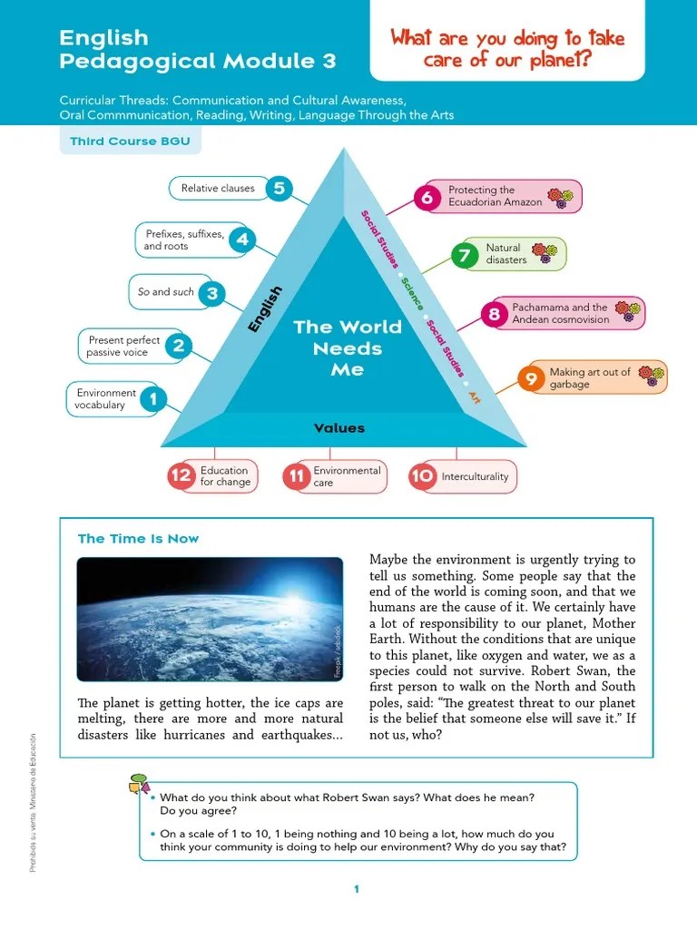 Ingles 3 Bgu Modulo 3 | PDF | Volcano | Recycling