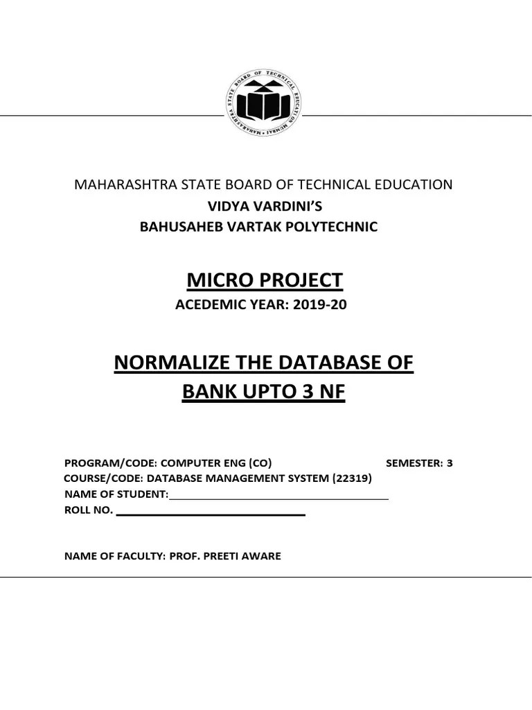 Micro Project On DBMS | PDF | Databases | Data Model