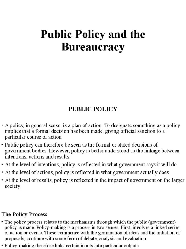 Public Policy And The Bureaucracy | PDF | Bureaucracy | Civil Service